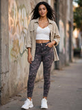 1996 DNM Mauve Grey Camo High-Waisted Stretch Skinny Jeans - Size 34