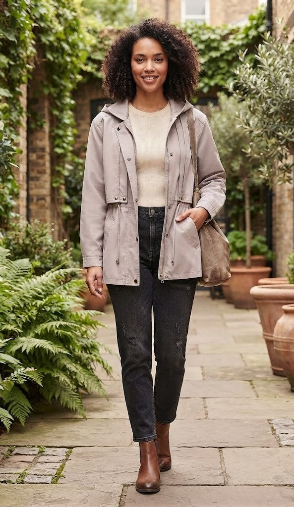 Bond & Taylor Pre-Loved Lightweight Hooded Utility Jacket - Size Small