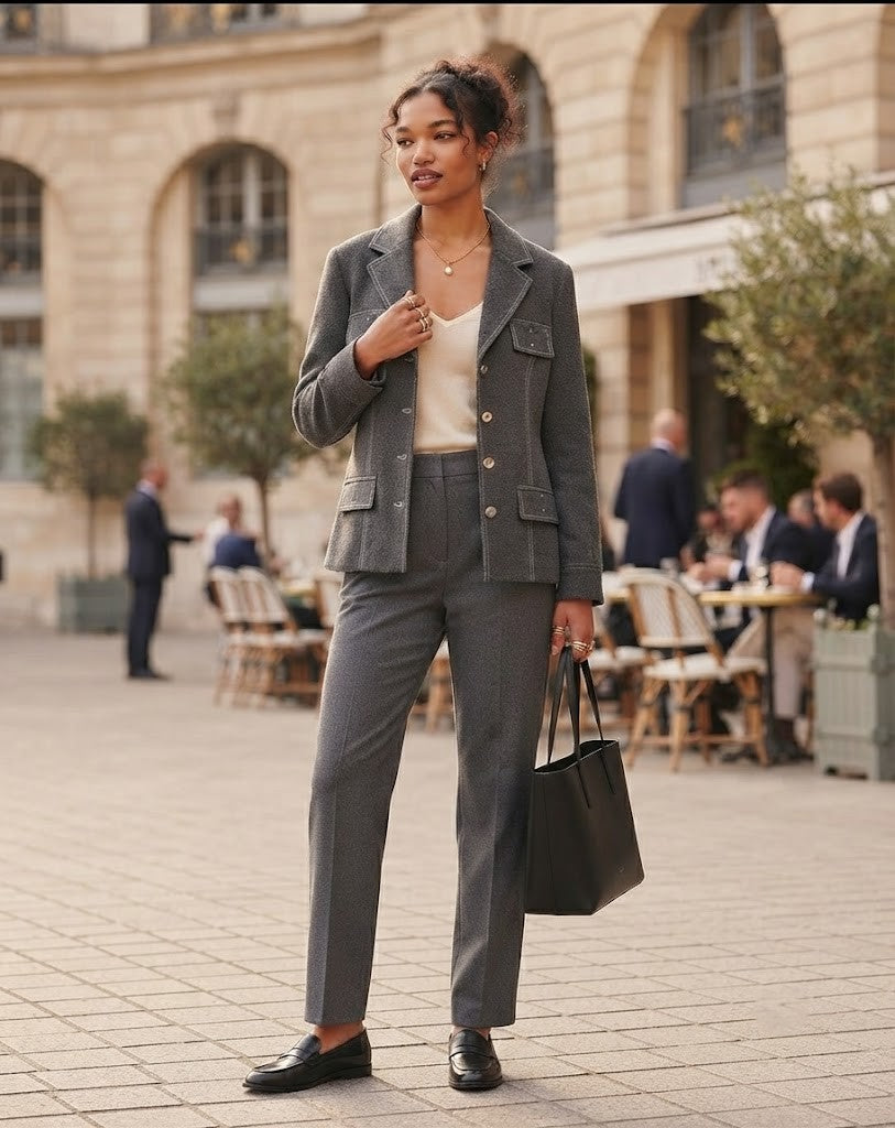The Platinum Label Pre-Loved Grey Blazer - Size 36