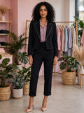 World Wide Wear Black Suit with Pink Stitching - Size 32