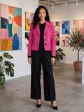 Queenspark Fuchsia Pink Cropped Blazer Jacket | Size 32