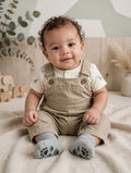 JollyTots Newborn Baby Socks - 2 Pack Grey Camo & Solid Grey with Paw Prints - Size 0 to 3 Months
