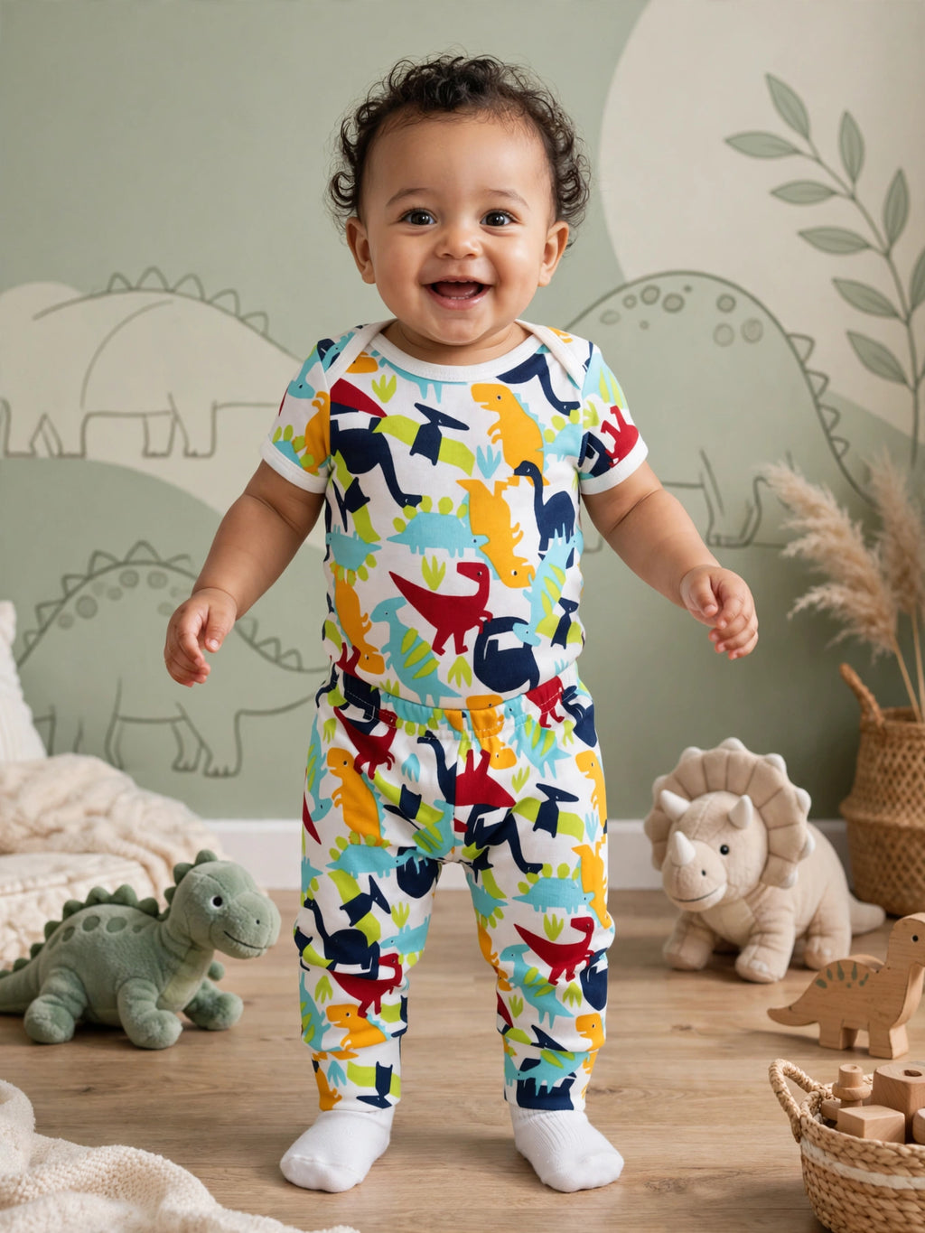 Jet Star Dinosaur Babygrow & Pants Set 100% Cotton | 3 to 6 Months
