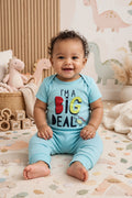 Jet Star Baby "I'm A Big Deal" Dino Bodysuit + Pants Set - 100% Cotton | 3 to 6 Months