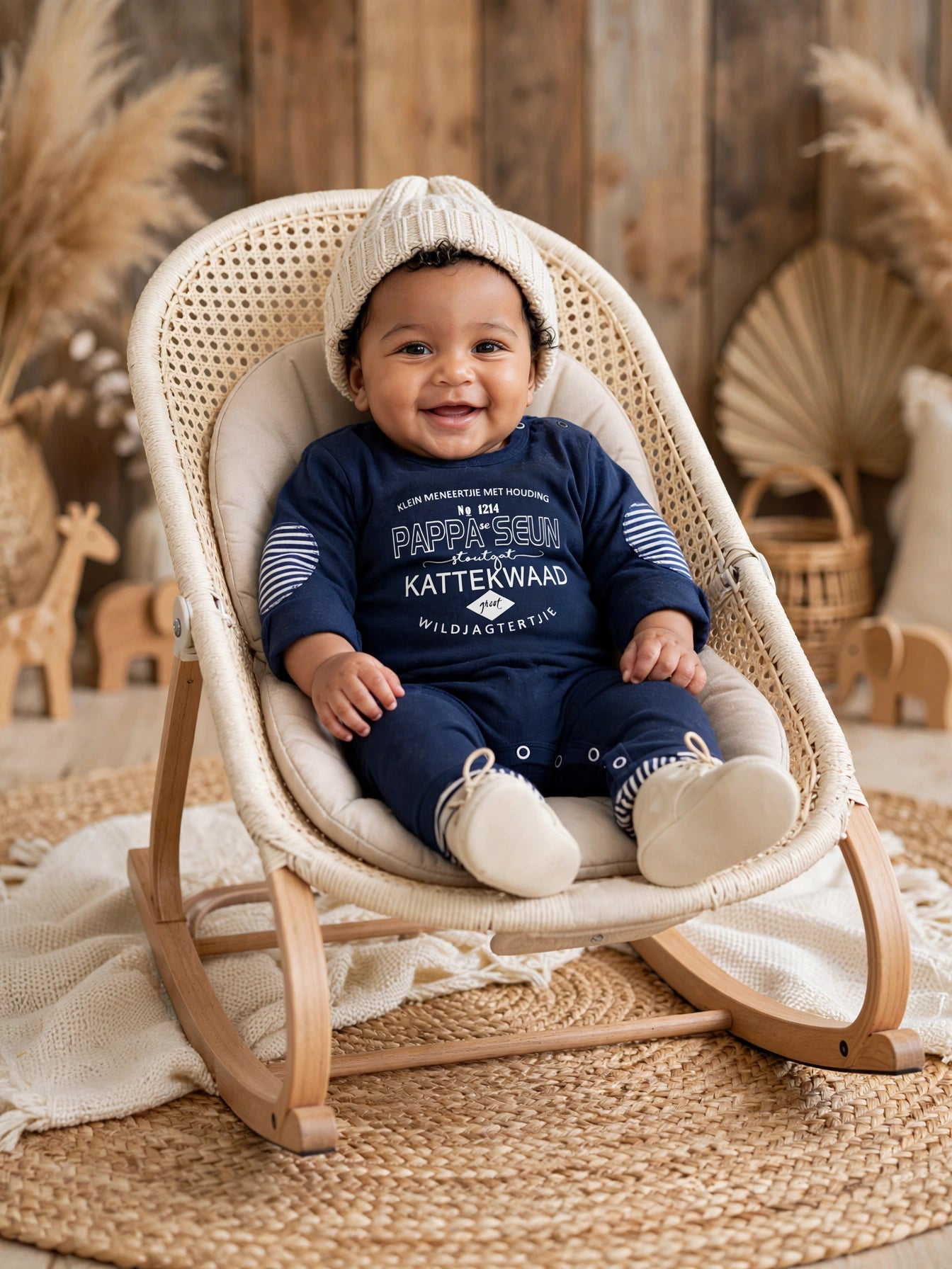 Hartedief Navy "Pappa se Seun" Babygrow / Sleepsuit - 6 to 12 Months