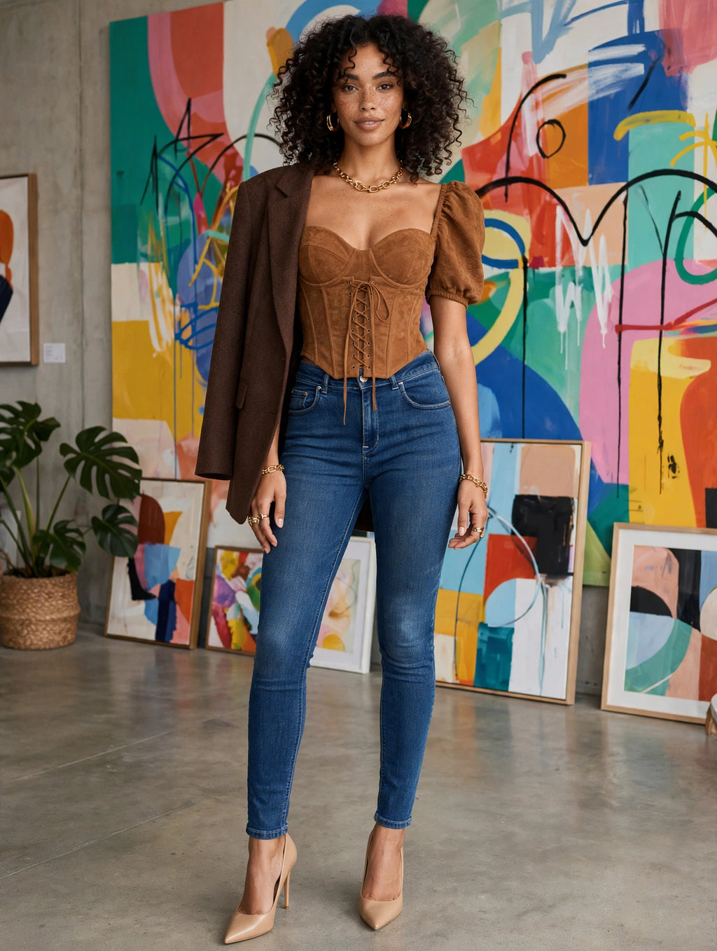 Network Dark Wash High-Waist Skinny Jeans - Size 34