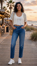 Woolworths Straight Leg Mid-Wash Jeans - Size 33