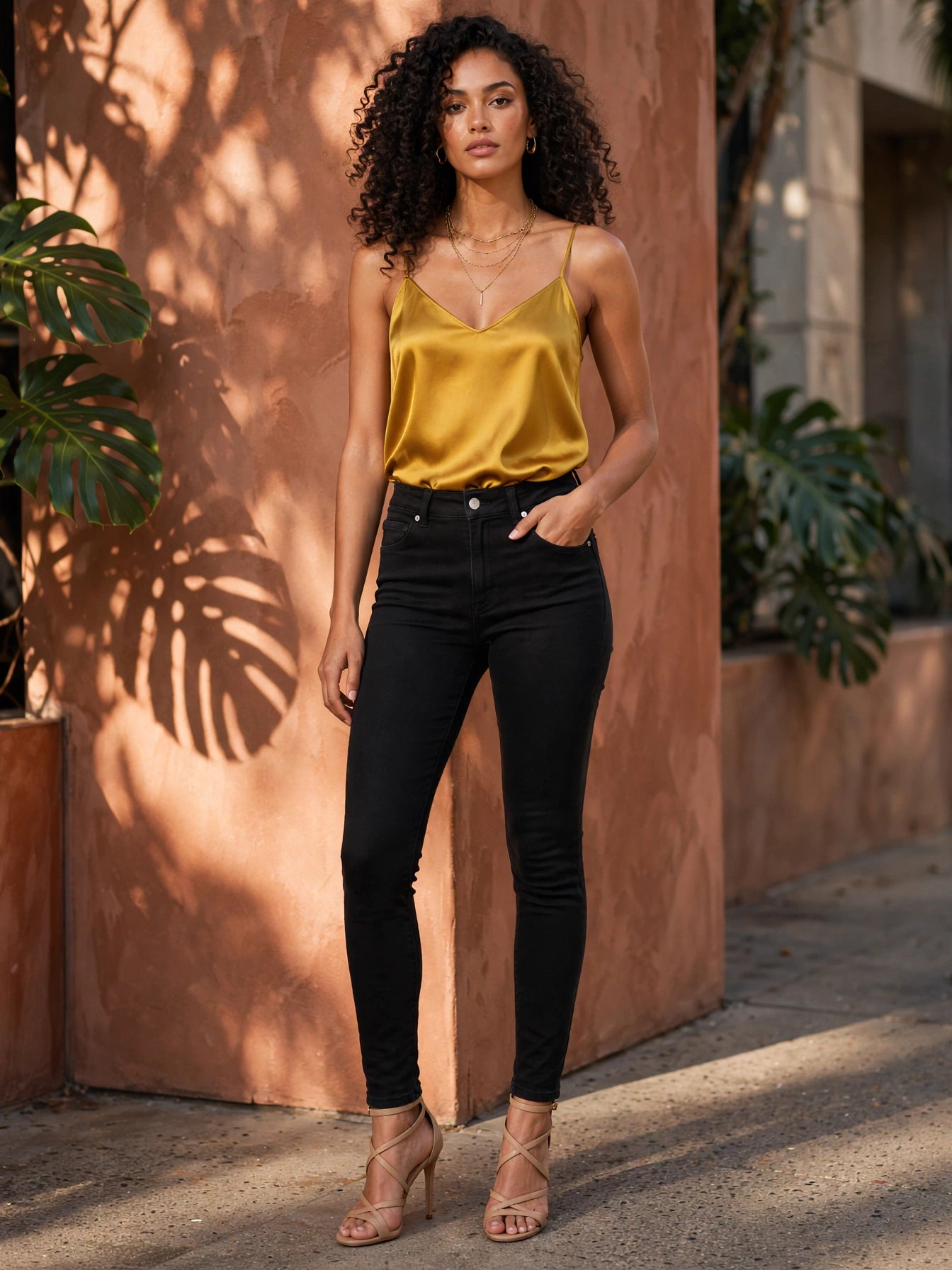 Tahari Black Classic High-Waisted Stretch Skinny Denim Jeans - Size 34