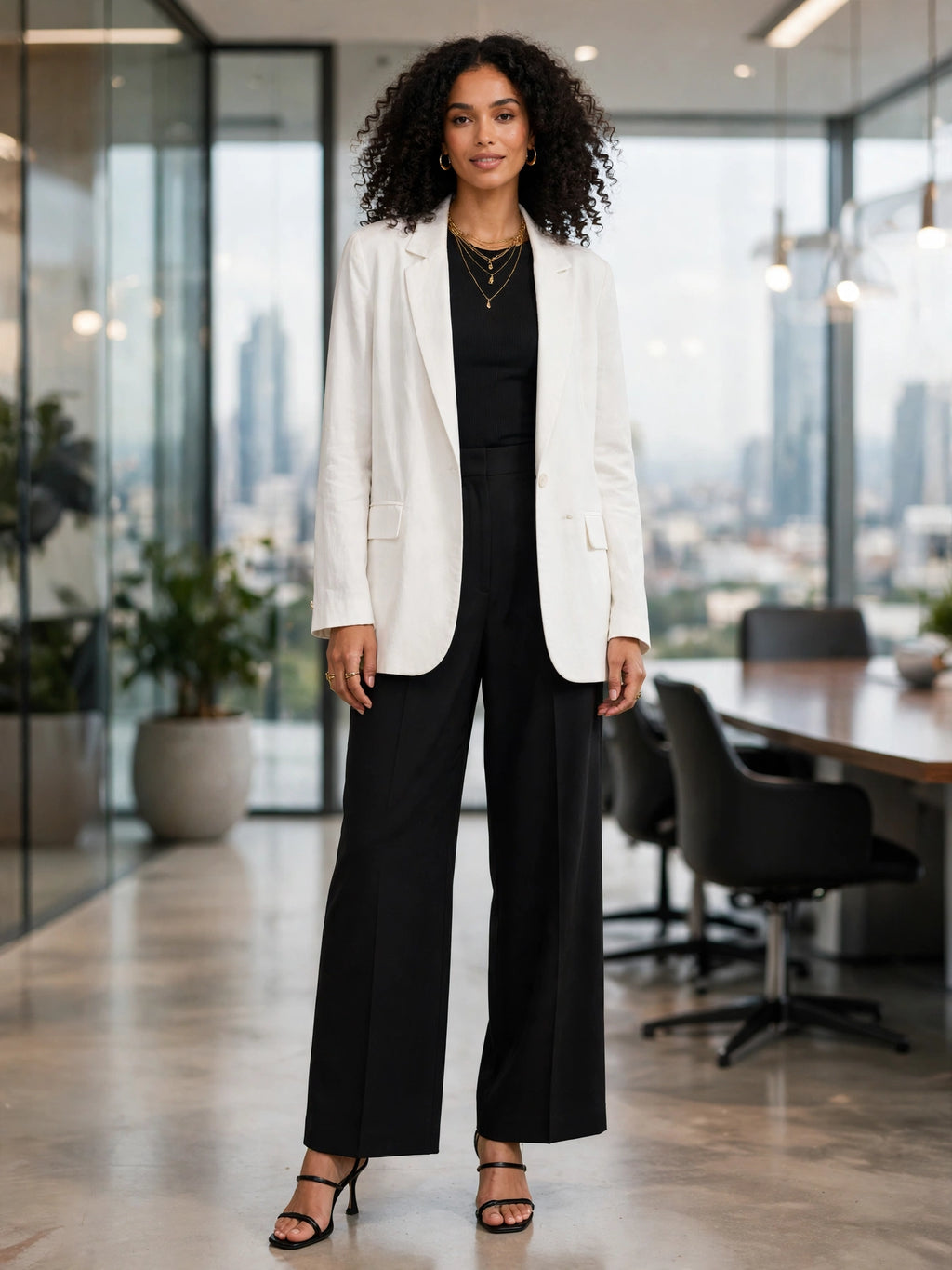 Poetry White Linen-Blend Everyday Blazer - Size 42