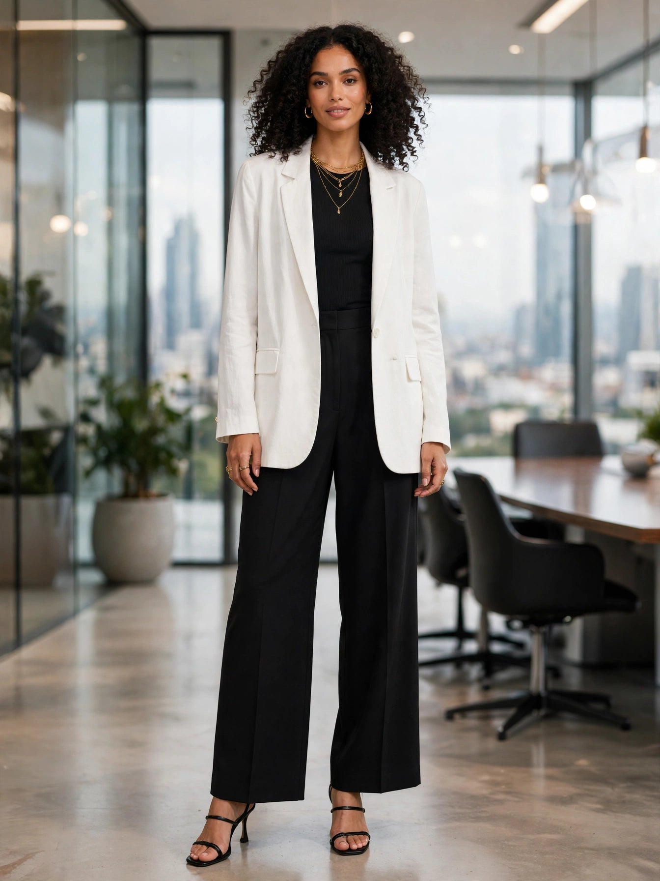 Poetry White Linen-Blend Everyday Blazer - Size 42