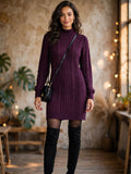 Women's Plum Tango Cable Knit Sweater Dress - Size XL