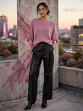 Ladies Dusty Mauve Pink Shimmer Sweater - Size Medium
