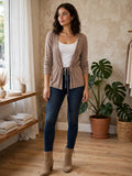 Ladies Truworths TRS Taupe Ribbed Wrap Cardigan - Size Small