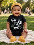 Ackermans Baby Black Animal Print Babygrow - Size 6 to 12 Months
