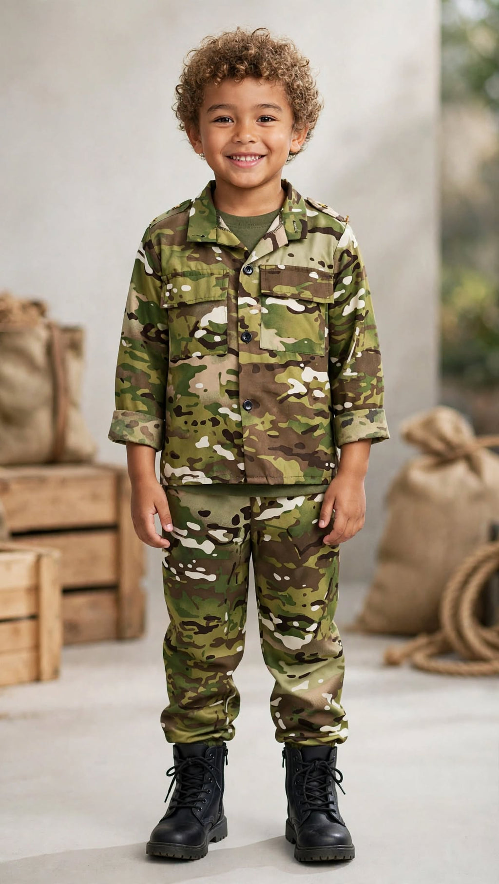 Kids Camo Shirt & Pants Adventure Set - Size 5 to 6 Years