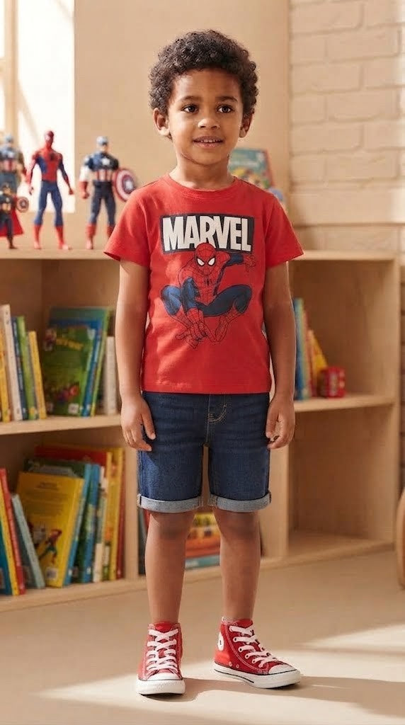 Marvel Spider-Man Red T-Shirt - Size 4 to 5 Years