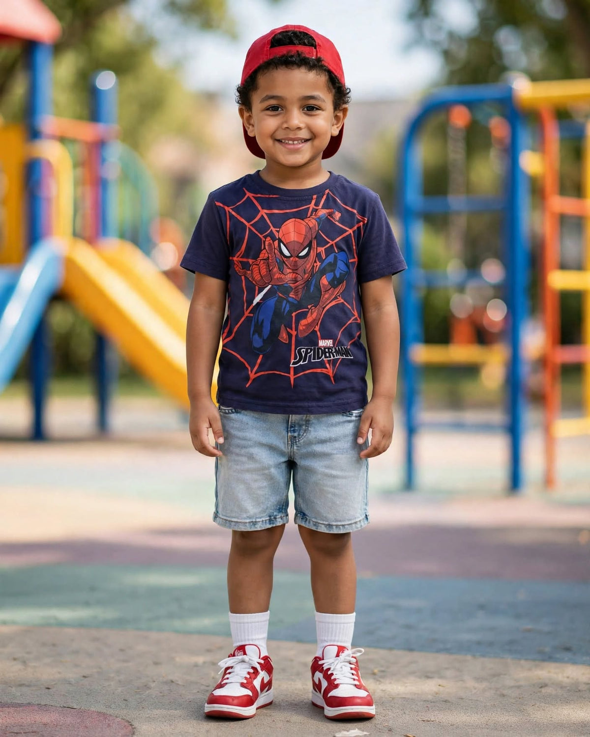 Marvel Navy Blue Spider-Man T-Shirt - Size 4 to 5 Years