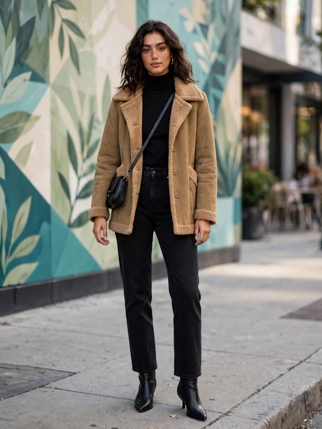 Edgars Tan Kelso Faux Suede Shearling Jacket - Size Small