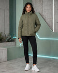 Jet Casuals Olive Green Quilted Puffer Jacket - Size 14