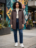 Ulla Popken Brown Quilted Mid-Length Jacket - Size 2XL