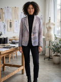 Vintage The Atelier Art Sewing Print Fitted Blazer Jacket - Size 8