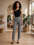 Woolworths Heather Grey Tailored Straight Leg Trousers - Size 16