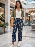 Woolworths Edition Navy Floral Wide-Leg Pants - Size 14