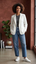Edgars Merien Hall Tailored White Blazer - Size 18