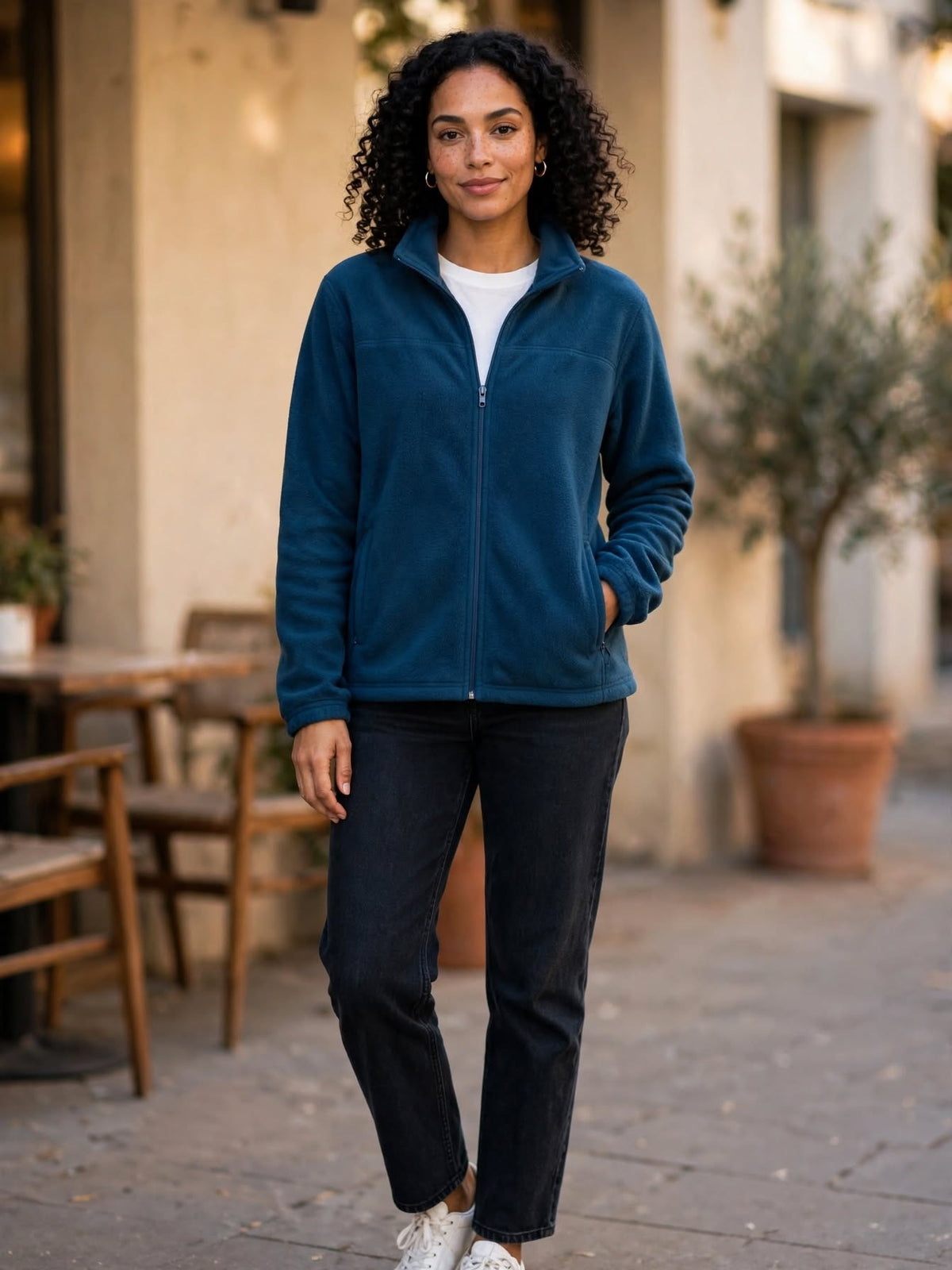 Edgars Merien Hall Blue Fleece Zip-Up Jacket - Size 18