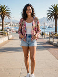 Floral Lace Open-Front Kimono - Size Small