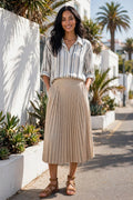 Penny C White with Black & Blue Stripes Relaxed Blouse - Size 24
