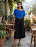 Donna-Claire Cobalt Blue Twist-Knot Blouse - Size 28