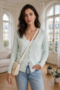 Cherokee Super Soft Very Light Icy Mint Cardigan - Size Small