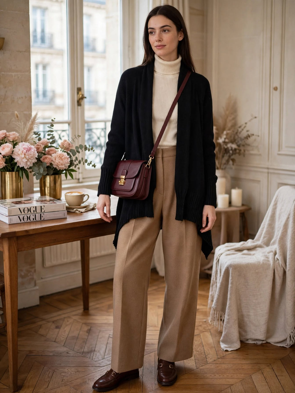 Zara Black Waterfall Open Cardigan - Size Small