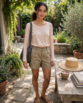 Woolworths Striped Light Peach & White Long Sleeve Top - Size Large