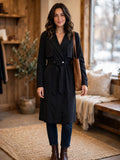 Woolworths Black Belted Trench Coat Jacket - Size 32