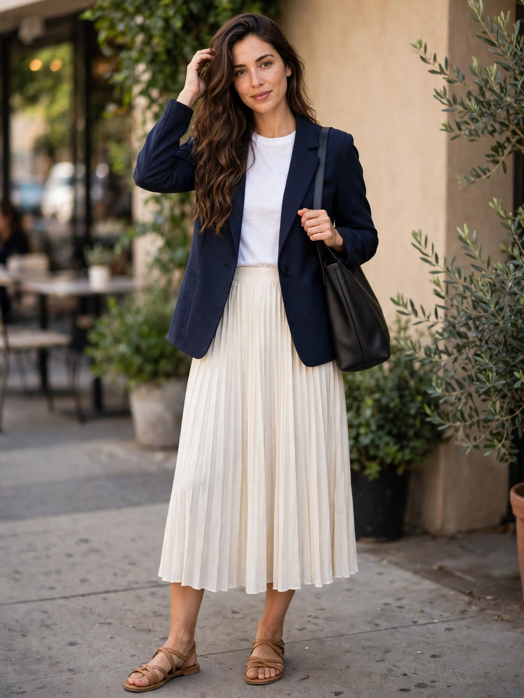 Fashion Express Navy Blue One-Button Tailored Blazer - Size 14