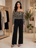 Truworths Inwear Leopard Print Off-Shoulder Peplum Blouse - Size 40