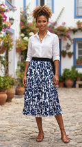 Timeless Floral Print Pleated Midi Skirt - Size 36