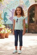 Pink Angel "Praise" Graphic Tee – Size 8-9 Years – Excellent Condition