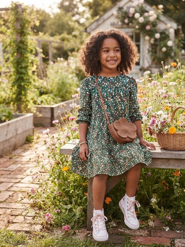 Pre-Loved Woolworths Floral Tiered Cotton Dress – Girls Size 8-9 Years