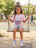 Disney Lilo & Stitch "Heart Eyes" Graphic Tee – Girls Size 6-7 Years (100% Cotton)