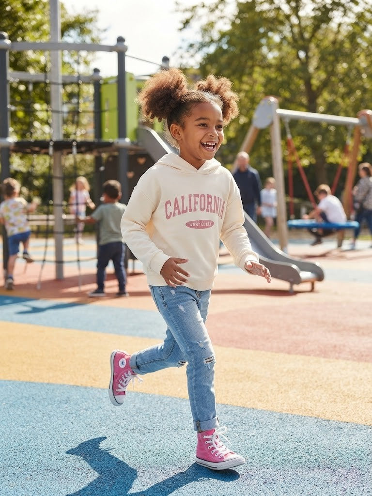 California West Coast Kids Hooded Sweatshirt – Cream – Size 8-9 Years