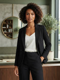 Elegant Structured Double-Breasted Blazer – Black, Size M