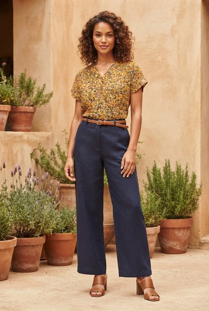 Pre-Loved Milady’s Floral Print V-Neck Blouse – Size 36