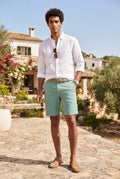 Woolworths Men’s Cotton Casual Shorts – Sage Green, Size 34