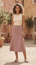 Contempo Pink A-Line Midi Skirt | Excellent Condition | Size 36
