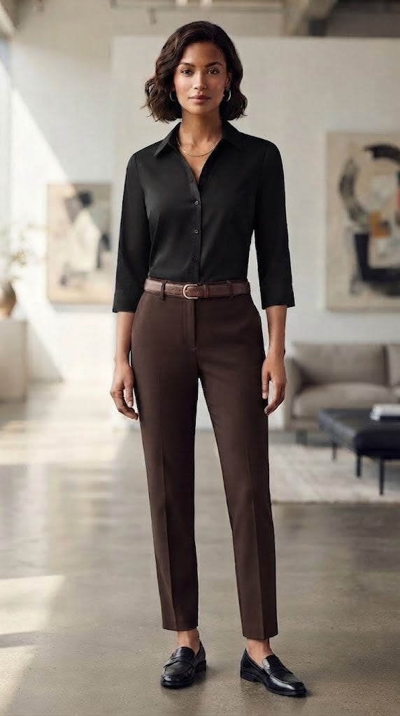 Woolworths Black 3/4 Sleeve Button-Down Blouse – Size 14 / 38