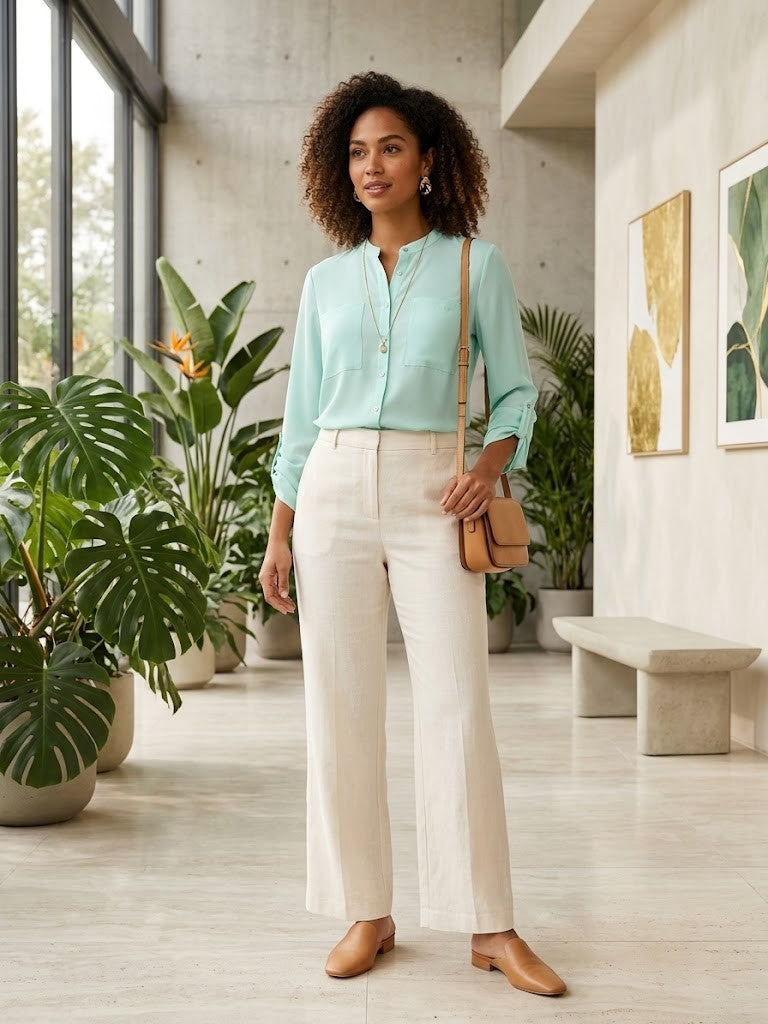 Elegant Mint Green Essential Blouse – Size 32