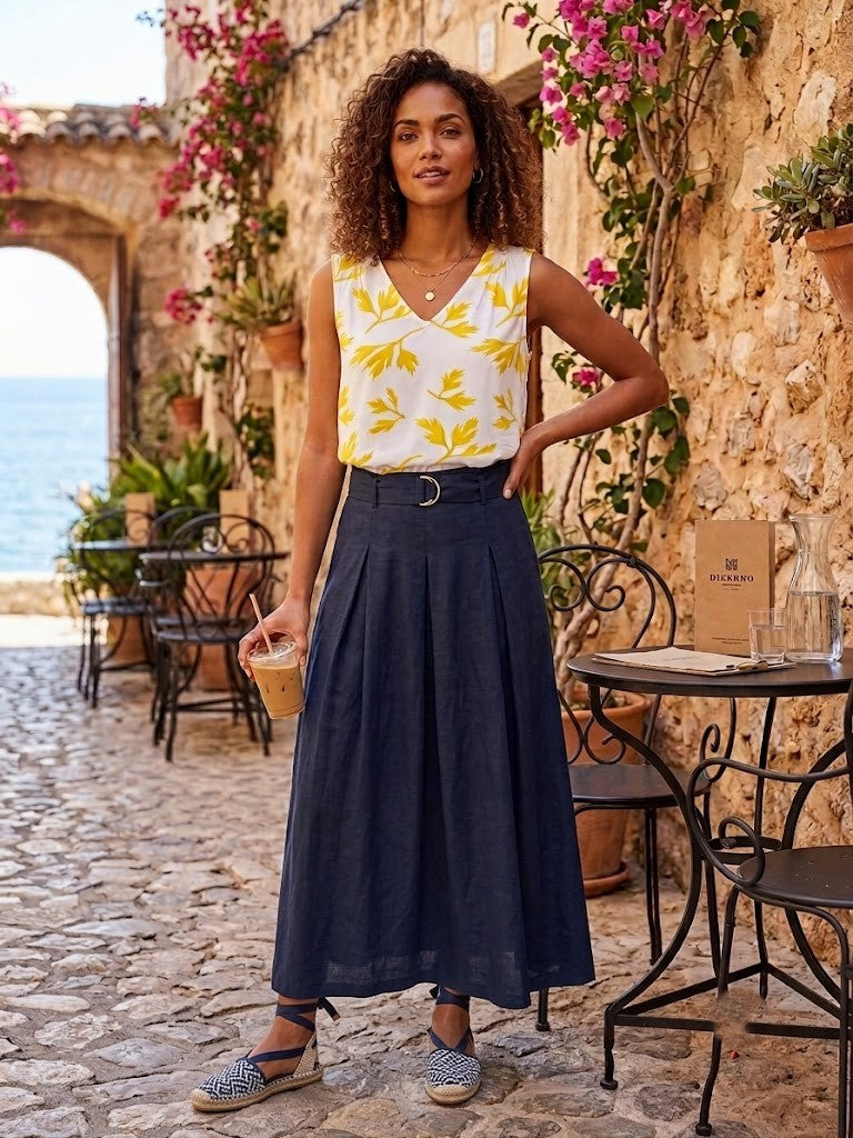 The Parsley Princess Blouse - Vibrant Floral Viscose Top
